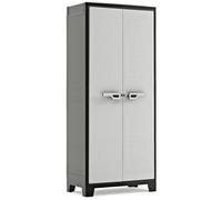 Keter Armoire haute Titan – Résine, étagères modulables, pieds réglables – 80x44x182 cm Noir/Gris