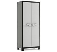 KETER Armoire Haute TITAN Noir - Gris - 4 Étagères Réglables - Étanche - 80x44x182 cm