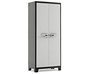 KETER Armoire Haute TITAN Noir - Gris - 4 Étagères Réglables - Étanche - 80x44x182 cm