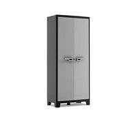 Keter Armoire haute utilitaire TITAN – Résine, étagères et pieds réglables, IPX3 80x44x182 cm Noir/Gris