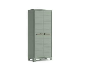 Keter Armoire Utilitaire Planet Outdoor en Résine Multifonctions pour Intérieur et Extérieur - Étagères et Pieds Ajustables - Canessable - 80 x 44 x 182 cm - Vert Jade -80% Recyclé