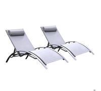 Bains de soleil gris monaco (lot de 2) 35-810341