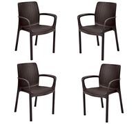 Keter Bali Lot de 4 chaises de Jardin Marron 245722 x