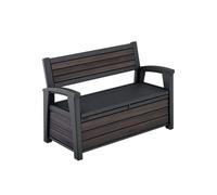 Keter Banc de Rangement Extérieur Deco Coat - 227L de Stockage - Dimensions : 130 x 60 x 85 cm - Résine Résistante aux Intempéries, Finition Bois Rosewood
