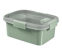 KETER - Boite Alimentaire Rectangulaire 1,2L avec Couverts - Smart Eco Line - 100% Recyclée et Recyclable - 100% Hermétique, Ergonomique et Résistante - Préserve la Fraicheur de vos Aliments - Vert
