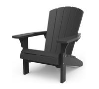 Keter Chaise de jardin Adirondack Alpine – Antracite aspect bois avec porte-gobelet