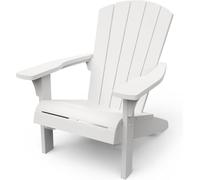Keter - Chaise de Jardin Adirondack - Blanc - Style Bois | Résistant aux intempéries, aspect bois, stable jusqu'à 160 kg, assise ergonomique, 81 x 93 x 96,5 cm