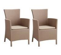 Keter Chaise de salle à manger de jardin Iowa Cappuccino 215519 G