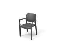 Keter Chaise d'extérieur Bella – Polypropylène rotin résine – Gris Graphite – Résistante aux UV