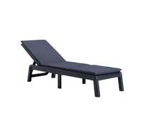 Keter Chaise Longue de Jardin inclinable Formentera avec Coussin - Graphite Aspect Bois