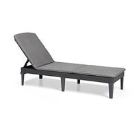 Keter Bain de soleil JAIPUR résine imitation rotin tressé gris graphite dossier réglable coussin