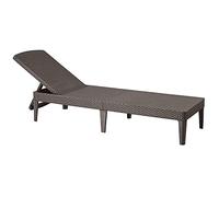Keter Chaise Longue Transat Bain de Soleil Style Rotin Marron