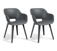 Keter Chaises d extérieur Akola lot de 2 Gris Gris G