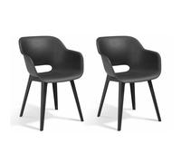 Chaises d'extérieur Akola - Keter - Lot de 2 - Graphite - Résine - Ergonomique