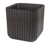Pot de fleur carré en résine lamé - KETER - Grand - Carré - Noir - 39.5 cm x 39.5 cm x 39.5 cm