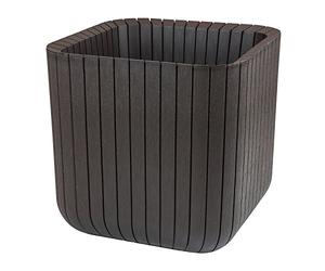 KETER Chalet et Jardin - 12-927919 Pot de Fleur - 1 unité - Noir - M