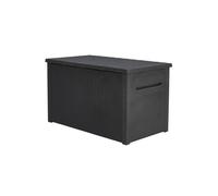 Keter Coffre de rangement Java XXL, coffre en résine style osier, résistant, verrouillable, Graphite - 870L - 147x83x86 cm