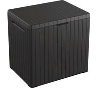 Coffre de jardin en résine CITY CUBE - Marron - 113L