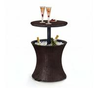 Keter Table glacière Cool Bar 30 L résine aspect rotin marron 57×50×50 cm rétractable