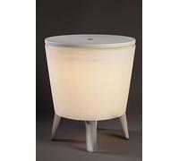 Keter, Cool Bar Table réfrigérante pour extérieur et Jardin éclairée, Couleur Blanche, capacité 30 l, 45 canettes, 52 x 42 x 52 cm