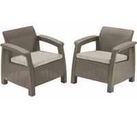 KETER CORFU DUO Set de 2 chaises de jardin, 75 x 70 x 79cm, cappuccino/beige 17197993