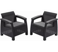 KETER CORFU DUO Set de 2 chaises de jardin, 75 x 70 x 79cm, graphite/gris 17197993