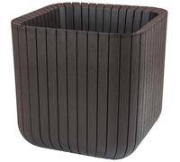 Pot de fleur carré en résine lamé - KETER - Grand - Carré - Noir - 39.5 cm x 39.5 cm x 39.5 cm