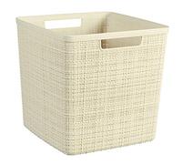 Keter CURVER | PANIERE Jute Cube 17L, Beige, 100% recyclé