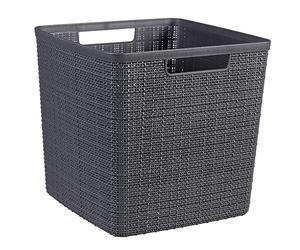 Keter CURVER | PANIERE Jute Cube 17L, Gris, 100% recyclé