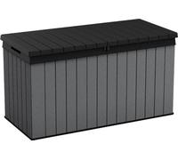 Keter Darwin Boîte de rangement - 142.5x65.5x54.5cm - Capacité 380 litres - Plastique - Gris - Assise pour 2 personnes (max. 220kg)