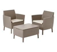 Keter Ensemble De Meubles De Balcon Salemo 3 Pièces Marron Beige