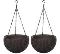 2x Pot Suspendu pour Fleurs Marron Keter