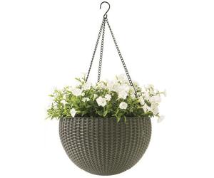 KETER HANGING SPHERE Pot de fleurs suspendu, rotin, avec chaîne, moka 17199246