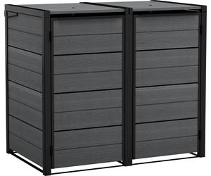 KETER HIDE AWAY 2x240L Armoire pour poubelles, 138,1 x 84,3 x 121,2 cm, gris 17213790