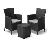 Keter Jeu de salle à manger d'extérieur 3 pcs Iowa Graphite 223929