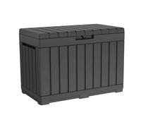 Keter Kentwood Boîte de terrasse en résine de 157 litres - Organisation et rangement pour coussins de terrasse, coussins décoratifs et outils de jardin, gris foncé