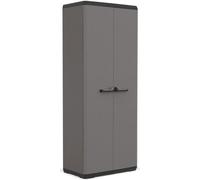 Keter Keter Piü Armoire de rangement - 3 étagères - 39x68x166cm - Gris foncé/Noir