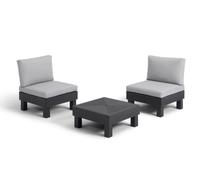 KETER - Lot 2 Fauteuils et table basse Elements - Anthracite