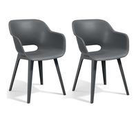 Chaises d extérieur Akola lot de 2 Gris