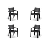Keter Lot de 4 chaises Ibiza d'extérieur pour Jardin en Graphite