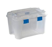 Keter Boîte de rangement TOTEM 60L (243696) – transparent bleu – 59,6×39,5×37 cm