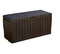 Keter Marvel Plus Boîte de rangement d'extérieur en résine pour coussins de meubles de terrasse, outils de jardin et flotteurs de piscine, marron, 270 L