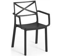 KETER METALIX Fauteuil en plastique, 60 x 53 x 81 cm, imitation métal noir 17209788