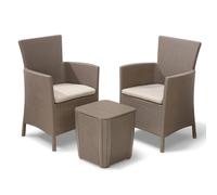 Keter Mobilier de Jardin Iowa 3 Pièces Salon de Jardin Terrasse Multicolore vida