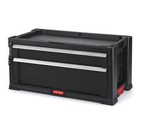 KETER | Module Servante 2 tiroirs, Noir, 56,2 x 28,9 x 26,2 cm, Plastique