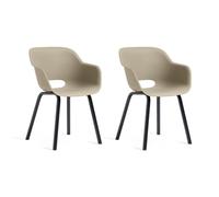 Keter Noa Chaise de jardin - 2 pièces - 55x56,5x80cm - Cadre en métal - Plastique recyclé (Taupe)