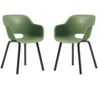 KETER NOA DUO Fauteuil de jardin (lot de 2), pieds en métal, vert olive 17213493