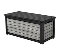Keter Northwood Boîte de rangement/boîte à coussins 623 l | 100 % étanche avec ventilation donc pas d'odeur désagréable / moisissure, aspect bois moderne, couvercle pouvant supporter jusqu'à 250 kg