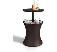 Keter Table glacière Cool Bar 30 L résine aspect rotin marron 57×50×50 cm rétractable