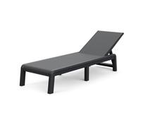 Keter Palma Chaise Longue de Jardin Pliable, pour extérieur, terrasses, patios, Jardins, 4 Positions, Couleur Graphite